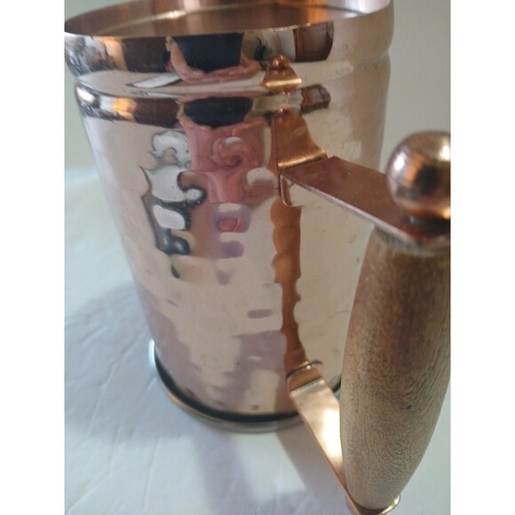Vintage Mug-Hammered Copper- Wood Handle -5'inch-Stainless Steel Interior - Picture 13 of 16